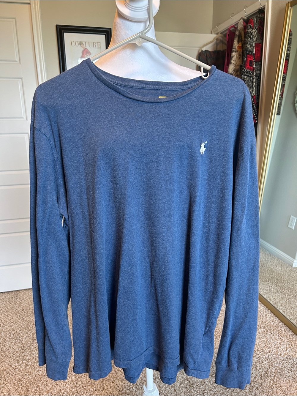POLO RALPH LAUREN Long Sleeve Crew Neck Blue Tee-shirt Men’s Size L / XL